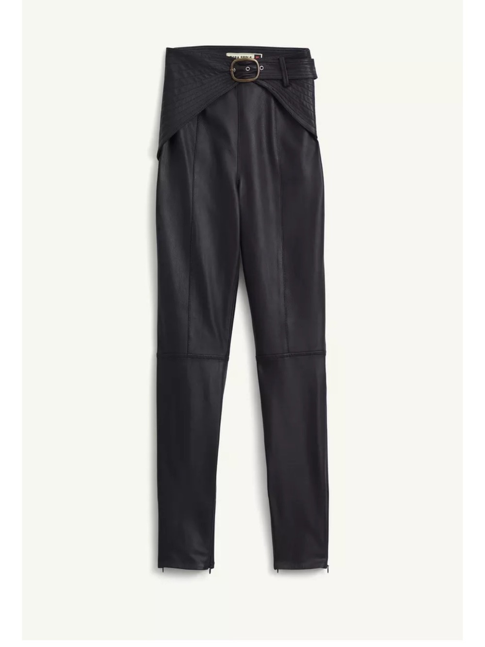 Zara Dark Brown Genuine Leather Pants